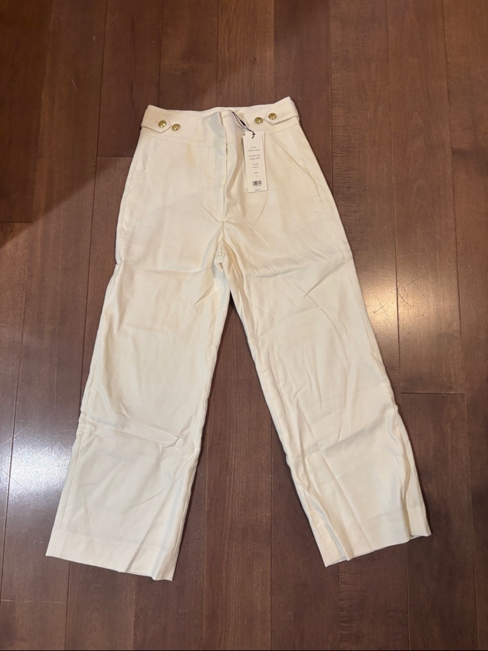 Veronica Beard White Ankle-Length Wide-Leg Pants - Picture 2 of 6